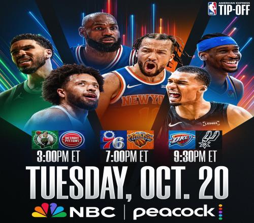 NBA新賽季揭幕戰：76人對陣尼克斯&綠軍VS活塞&西決重演
