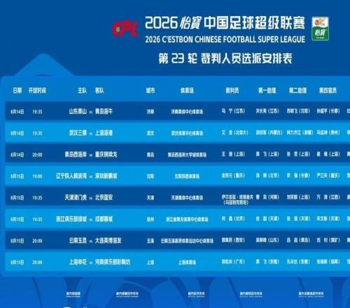 中超德比遇名哨，好戏大家瞧！泰山对阵海牛一战将由马宁主裁